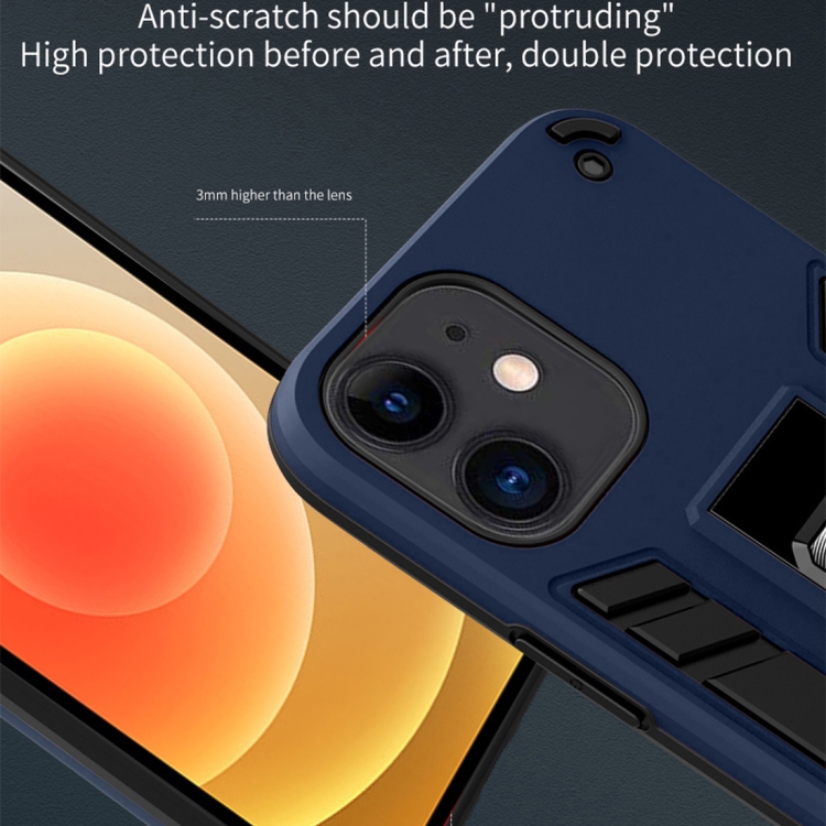 For iPhone 12 mini 2 in 1 PC + TPU Shockproof Protective Case with Invisible Holder (Red) For iPhone 12 mini 2 in 1 PC + TPU Shockproof Protective Case with Invisible Holder (Red)