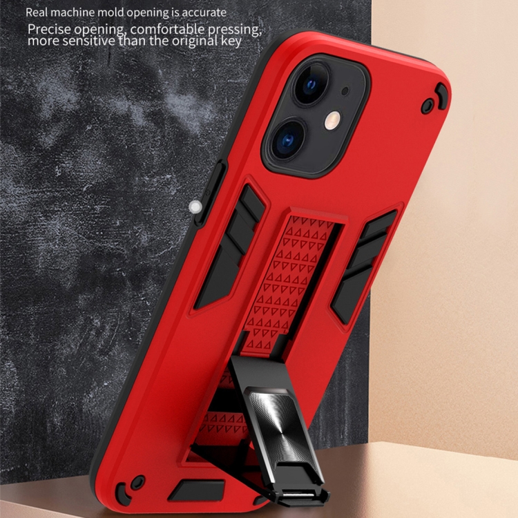 For iPhone 12 mini 2 in 1 PC + TPU Shockproof Protective Case with Invisible Holder (Red) For iPhone 12 mini 2 in 1 PC + TPU Shockproof Protective Case with Invisible Holder (Red)