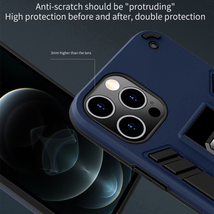 For iPhone 12 / 12 Pro 2 in 1 PC + TPU Shockproof Protective Case with Invisible Holder(Black) For iPhone 12 / 12 Pro 2 in 1 PC + TPU Shockproof Protective Case with Invisible Holder(Black)