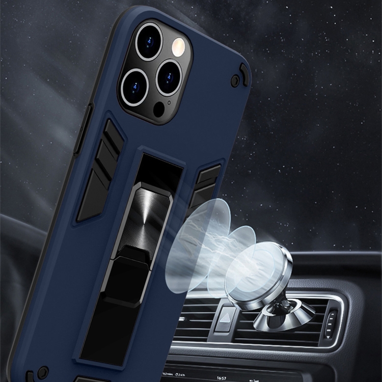 For iPhone 12 / 12 Pro 2 in 1 PC + TPU Shockproof Protective Case with Invisible Holder(Black) For iPhone 12 / 12 Pro 2 in 1 PC + TPU Shockproof Protective Case with Invisible Holder(Black)