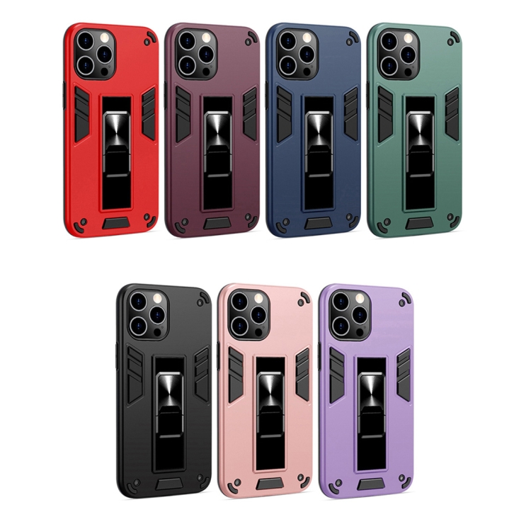 For iPhone 12 Pro Max 2 in 1 PC + TPU Shockproof Protective Case with Invisible Holder(Dark Green) For iPhone 12 Pro Max 2 in 1 PC + TPU Shockproof Protective Case with Invisible Holder(Dark Green)