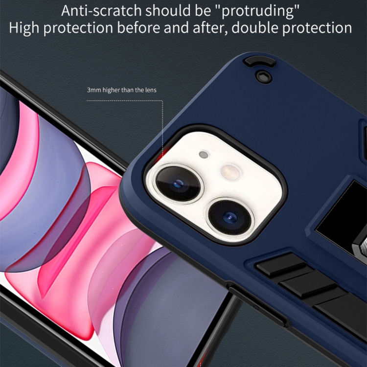 For iPhone 11 2 in 1 PC + TPU Shockproof Protective Case with Invisible Holder (Rose Gold) For iPhone 11 2 in 1 PC + TPU Shockproof Protective Case with Invisible Holder (Rose Gold)