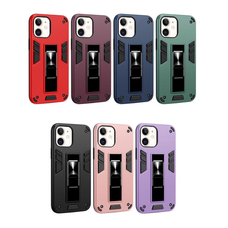 For iPhone 11 2 in 1 PC + TPU Shockproof Protective Case with Invisible Holder (Rose Gold) For iPhone 11 2 in 1 PC + TPU Shockproof Protective Case with Invisible Holder (Rose Gold)