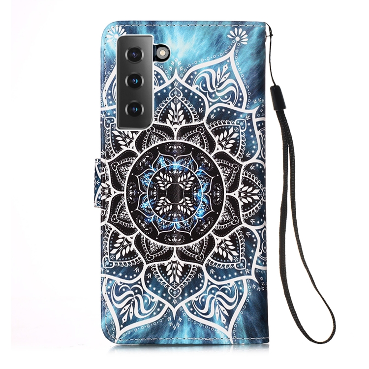 For Samsung Galaxy S21 5G 3D Painting Horizontal Flip Leather Case with Holder & Card Slot & Lanyard(Mandala)