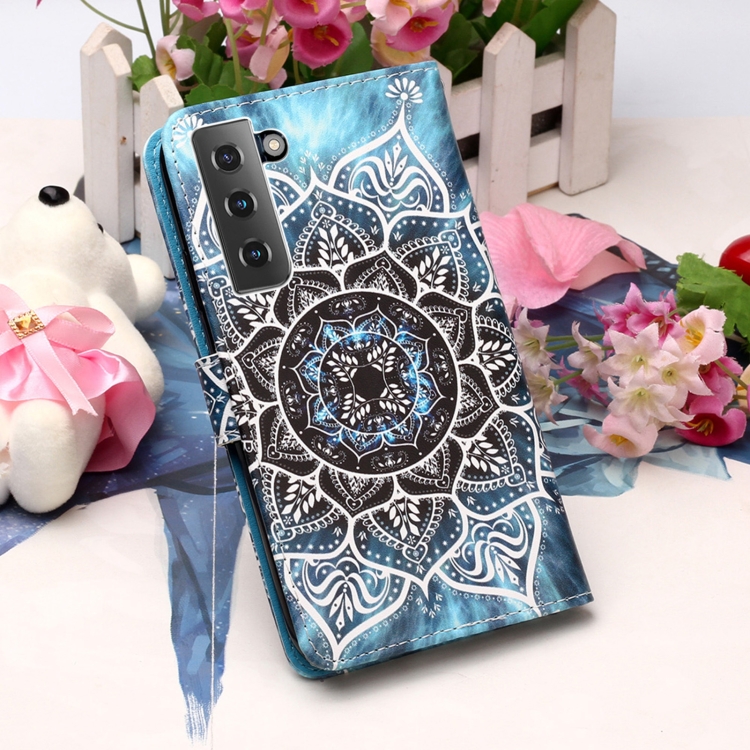For Samsung Galaxy S21 5G 3D Painting Horizontal Flip Leather Case with Holder & Card Slot & Lanyard(Mandala)