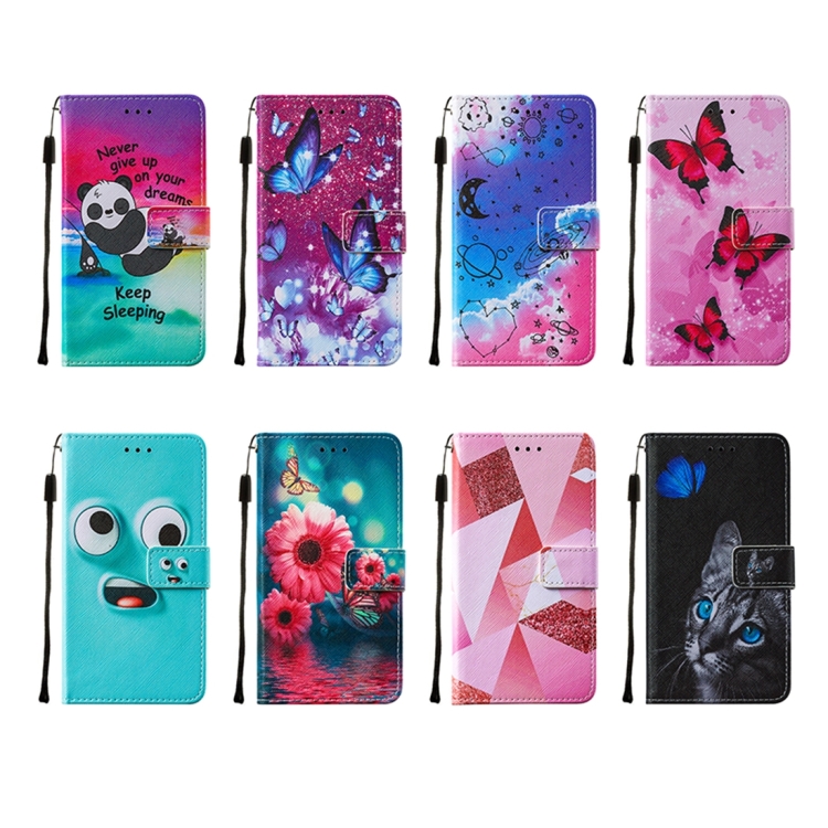 For Samsung Galaxy S21+ 5G Cross Texture Painting Pattern Horizontal Flip Leather Case with Holder & Card Slots & Wallet & Lanyard(Love Universe)
