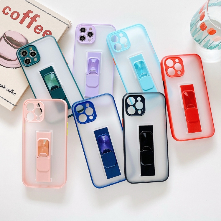 For iPhone 12 Translucent Frosted TPU + PC Magnetic Protective Case with Bright Color Invisible Bracket(Red) For iPhone 12 Translucent Frosted TPU + PC Magnetic Protective Case with Bright Color Invisible Bracket(Red)