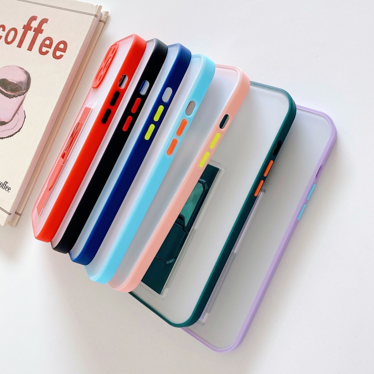 For iPhone 12 Translucent Frosted TPU + PC Magnetic Protective Case with Bright Color Invisible Bracket(Red) For iPhone 12 Translucent Frosted TPU + PC Magnetic Protective Case with Bright Color Invisible Bracket(Red)
