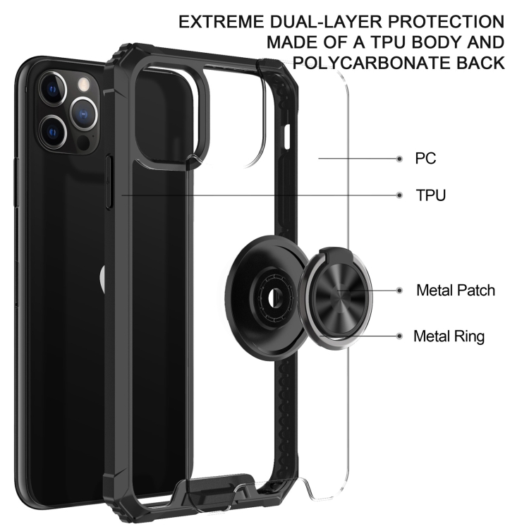 For iPhone 11 Pro Armor Ring PC + TPU Magnetic Shockproof Protective Case (Black) For iPhone 11 Pro Armor Ring PC + TPU Magnetic Shockproof Protective Case (Black)
