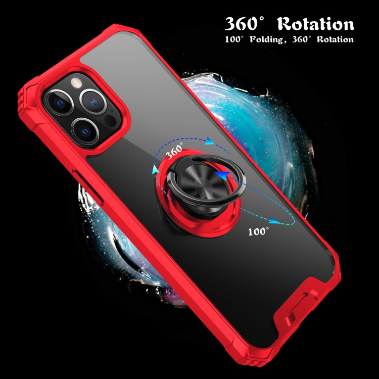 For iPhone 12 / 12 Pro Armor Ring PC + TPU Magnetic Shockproof Protective Case(Red) For iPhone 12 / 12 Pro Armor Ring PC + TPU Magnetic Shockproof Protective Case(Red)