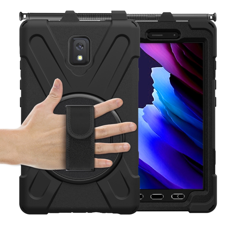 For Samsung Galaxy Tab active 3 T570 / T575 8.0 Shockproof Colorful Silicone + PC Protective Case with Holder & Shoulder Strap & Hand Strap(Black) - 3