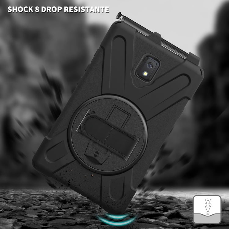 For Samsung Galaxy Tab active 3 T570 / T575 8.0 Shockproof Colorful Silicone + PC Protective Case with Holder & Shoulder Strap & Hand Strap(Black) - 4