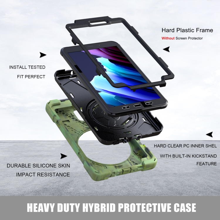 Samsung Galaxy Tab A 10.1 Case 2019, Sm-t510/t515 Shockproof Rugged  Protective Case Cover With Built-in Screen Protector, 360 Stand,hand Strap&  Shoul