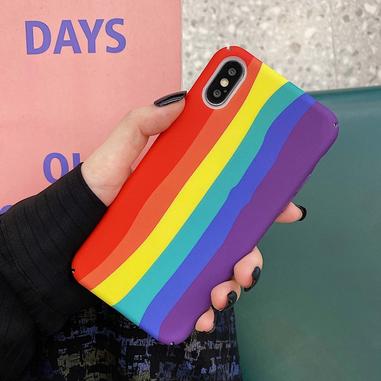Water Stick Style Hard Protective Cas For iPhone 11 Pro(Rainbow Pattern)