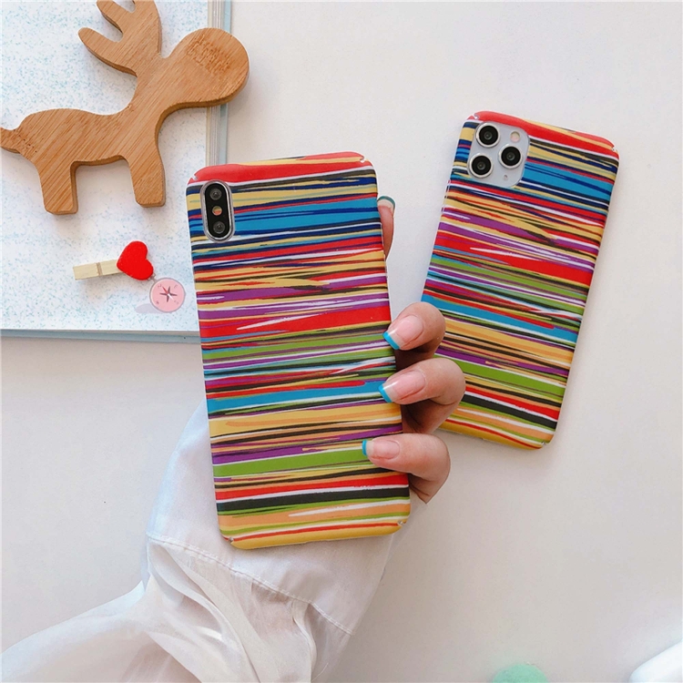 For iPhone 12 mini Water Stick Style Hard Protective Cas (Rainbow Stripes) For iPhone 12 mini Water Stick Style Hard Protective Cas (Rainbow Stripes)