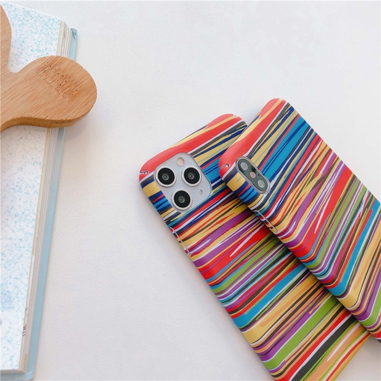 For iPhone 12 mini Water Stick Style Hard Protective Cas (Rainbow Stripes) For iPhone 12 mini Water Stick Style Hard Protective Cas (Rainbow Stripes)