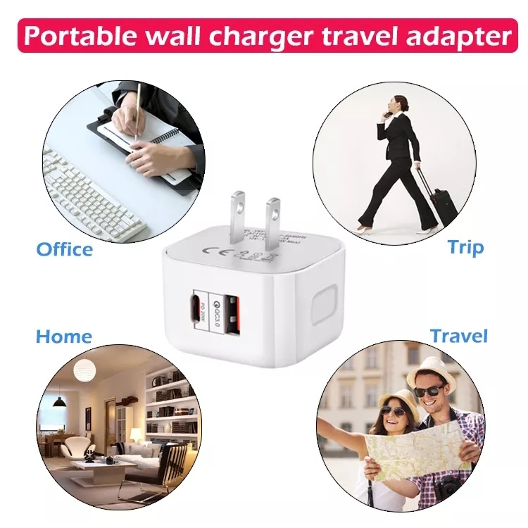 YSY-6087 20W PD + QC 3.0 Dual Ports Travel Charger Power Adapter, UK Plug