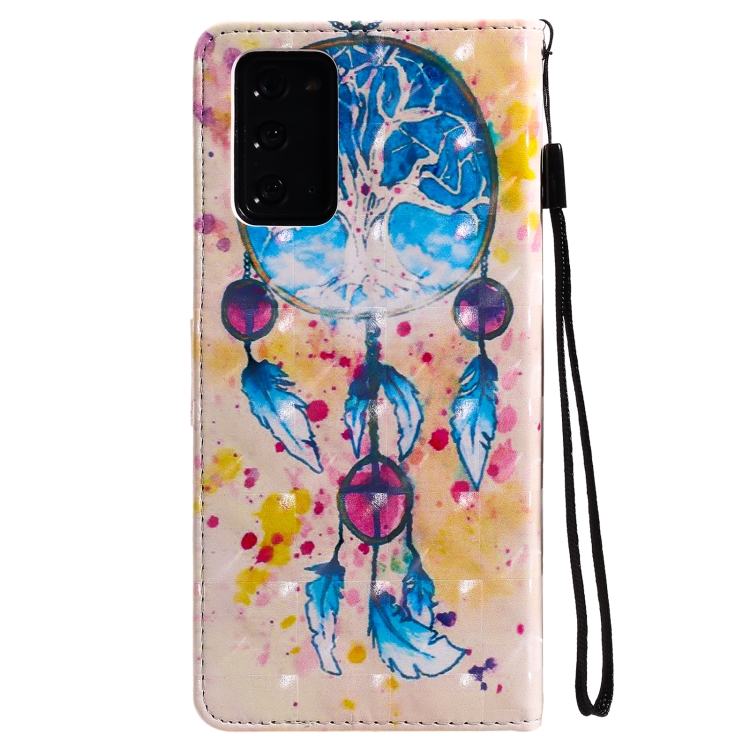 For Samsung Galaxy Note 20 3D Painting Horizontal Flip Leather Case with Holder & Card Slot & Lanyard(Wind Chimes)