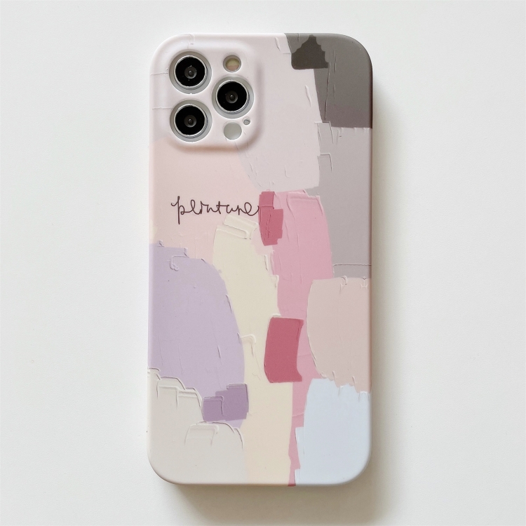 For iPhone 12 Water Sticking TPU Shockproof Protective Case(Pink Painting) For iPhone 12 Water Sticking TPU Shockproof Protective Case(Pink Painting)