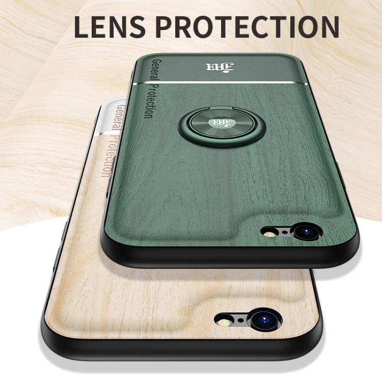 Wood Grain PC + TPU Shockproof Protective Case with Ring Holder For iPhone 6 & 6s(Green) Wood Grain PC + TPU Shockproof Protective Case with Ring Holder For iPhone 6 & 6s(Green)