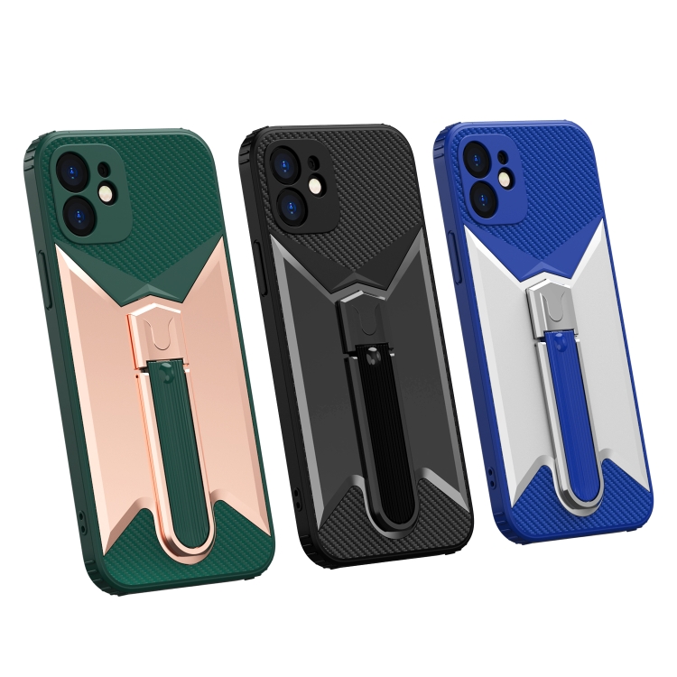 For iPhone 11 Butterfly Wing 2 in 1 Carbon Fiber Armor Shockproof TPU + PC Protective Case with Invisible Holder (Black) For iPhone 11 Butterfly Wing 2 in 1 Carbon Fiber Armor Shockproof TPU + PC Protective Case with Invisible Holder (Black)