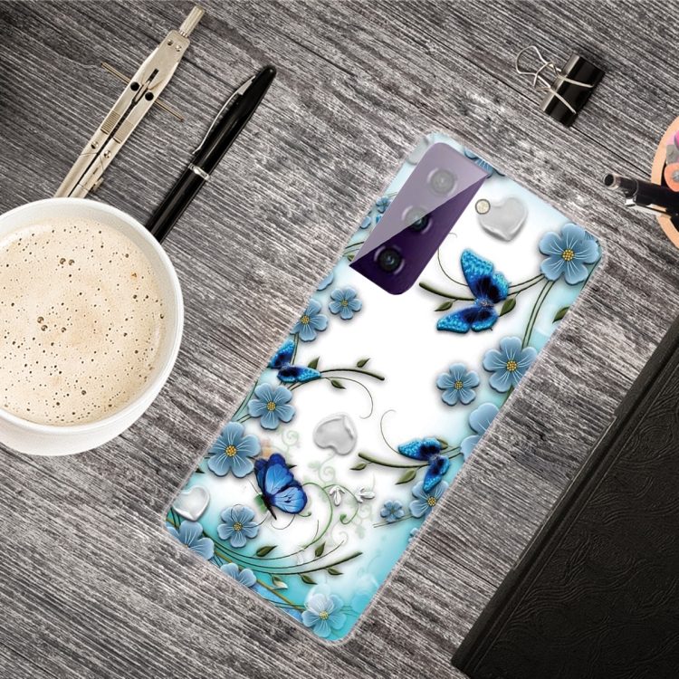 For Samsung Galaxy S21+ 5G Colored Drawing Pattern Highly Transparent TPU Protective Case(Chrysanthemum Butterfly) For Samsung Galaxy S21+ 5G Colored Drawing Pattern Highly Transparent TPU Protective Case(Chrysanthemum Butterfly)