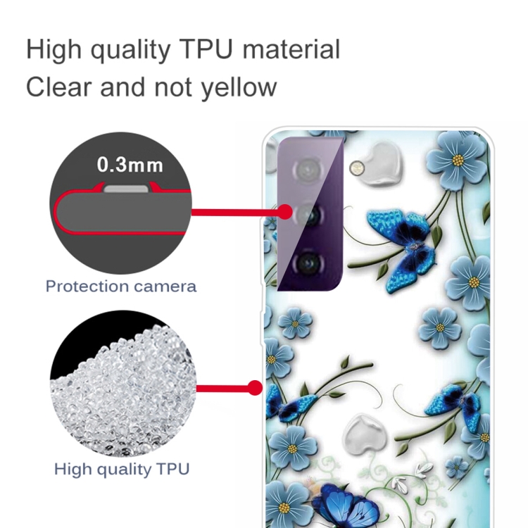 For Samsung Galaxy S21+ 5G Colored Drawing Pattern Highly Transparent TPU Protective Case(Chrysanthemum Butterfly) For Samsung Galaxy S21+ 5G Colored Drawing Pattern Highly Transparent TPU Protective Case(Chrysanthemum Butterfly)