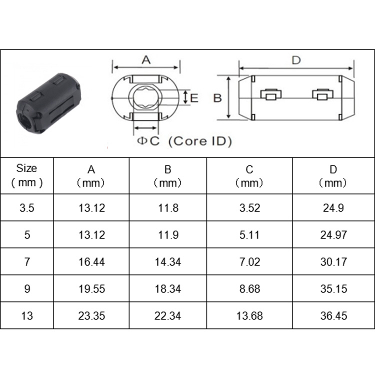10 PCS / Pack 13mm Anti-interference Degaussing Ring Ferrite Ring Cable ...