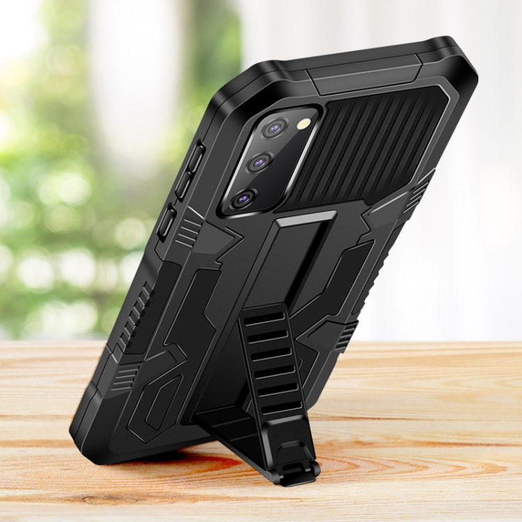 For Samsung Galaxy S20 FE Vanguard Warrior All Inclusive Double-color Shockproof TPU + PC Protective Case with Holder(Red) For Samsung Galaxy S20 FE Vanguard Warrior All Inclusive Double-color Shockproof TPU + PC Protective Case with Holder(Red)