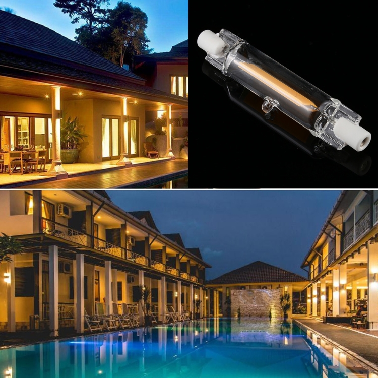R7S 110V 3W 78mm COB LED Lampadina di ricambio per tubo di vetro Lampada  alogena Spot (luce calda 3000K)