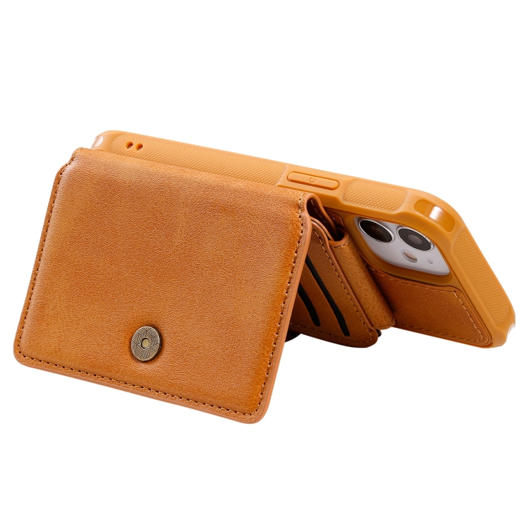 For iPhone 12 mini Zipper Shockproof Protective Case with Card Slots & Bracket & Photo Holder & Wallet Function (Brown) For iPhone 12 mini Zipper Shockproof Protective Case with Card Slots & Bracket & Photo Holder & Wallet Function (Brown)