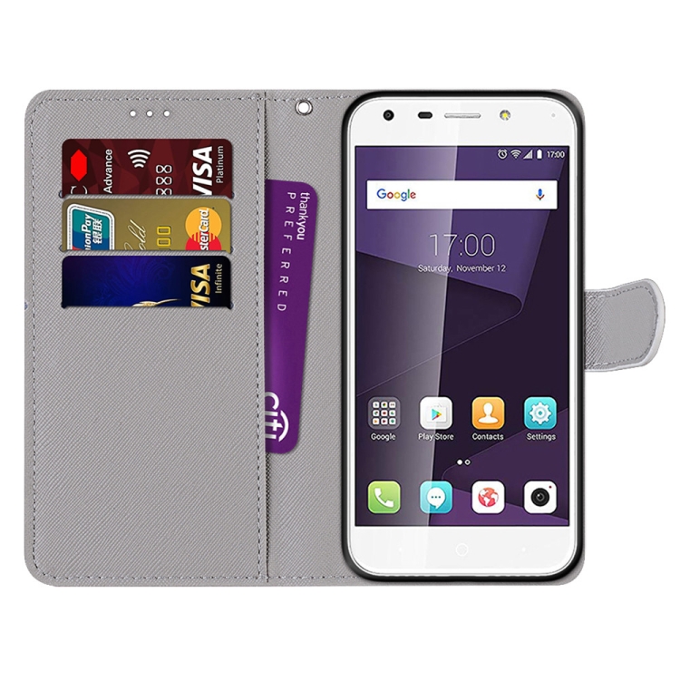 SUNSKY - ل ZTE Blade A6 / A6 Lite جراب جلد PU ذو قلاب أفقي برسم ملون مع ...