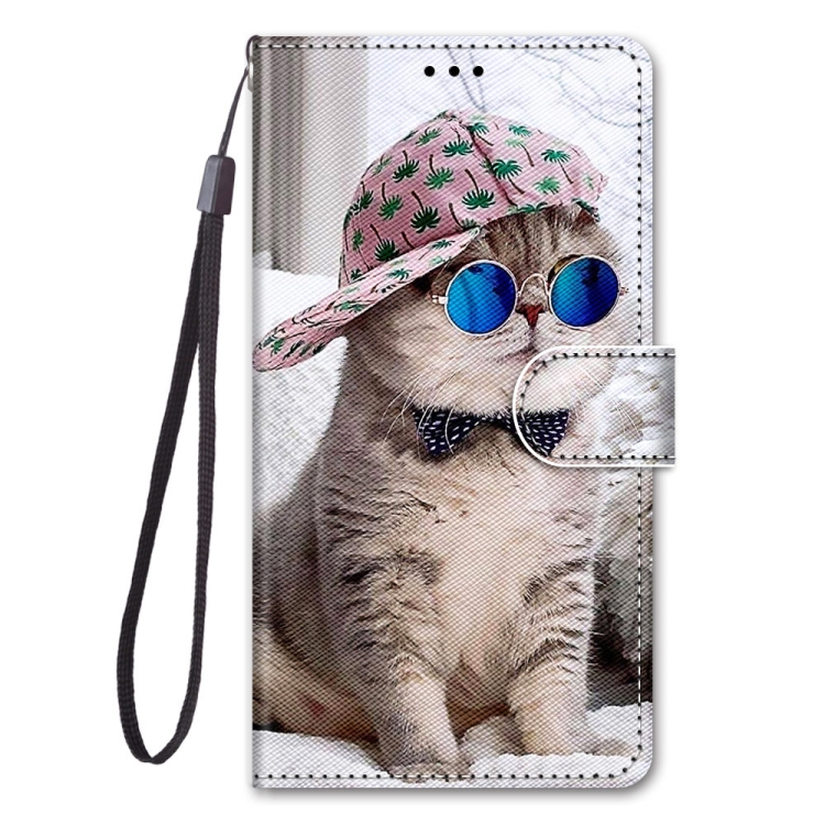 For Samsung Galaxy S20 FE 5G Coloured Drawing Cross Texture Horizontal Flip PU Leather Case with Holder & Card Slots & Wallet & Lanyard(Oblique Hat Blue Mirror Cat) For Samsung Galaxy S20 FE 5G Coloured Drawing Cross Texture Horizontal Flip PU Leather Case with Holder & Card Slots & Wallet & Lanyard(Oblique Hat Blue Mirror Cat)