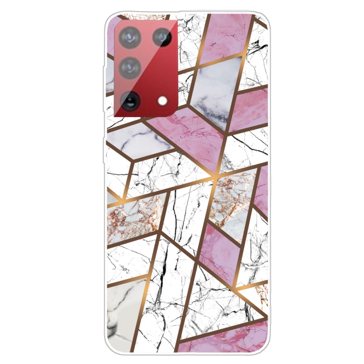 For Samsung Galaxy S21 Ultra 5G Marble Shockproof TPU Protective Case(Rhombus White Purple) For Samsung Galaxy S21 Ultra 5G Marble Shockproof TPU Protective Case(Rhombus White Purple)