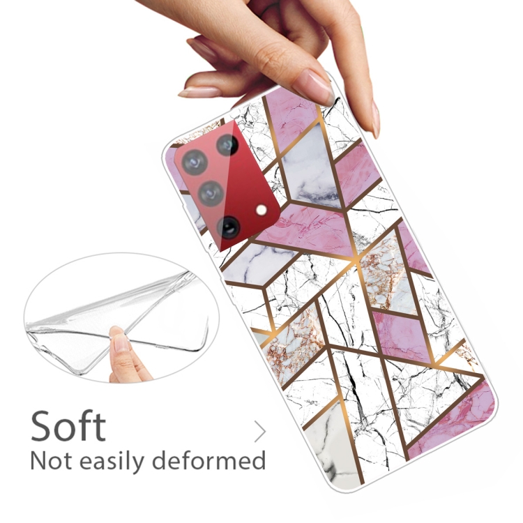 For Samsung Galaxy S21 Ultra 5G Marble Shockproof TPU Protective Case(Rhombus White Purple) For Samsung Galaxy S21 Ultra 5G Marble Shockproof TPU Protective Case(Rhombus White Purple)