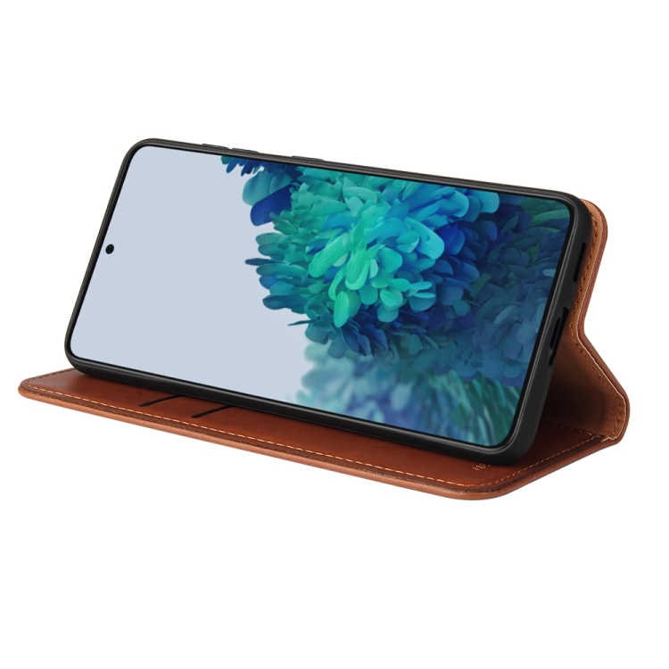 For Samsung Galaxy S21+ 5G Fierre Shann PU Genuine Leather Texture Horizontal Flip Leather Case with Holder & Card Slots & Wallet(Brown) For Samsung Galaxy S21+ 5G Fierre Shann PU Genuine Leather Texture Horizontal Flip Leather Case with Holder & Card Slots & Wallet(Brown)