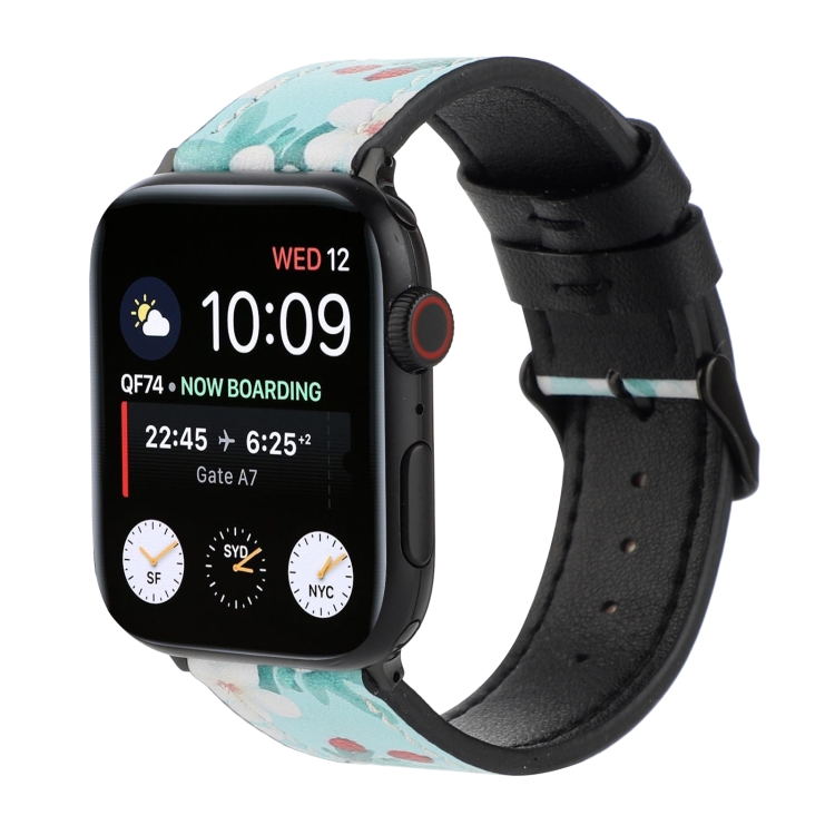 SUNSKY - Leren horlogebandje met print voor Apple Watch Series 6 \u0026 SE \u0026 5 \u0026  4 40 mm / 3 \u0026 2 \u0026 1 38 mm (N)