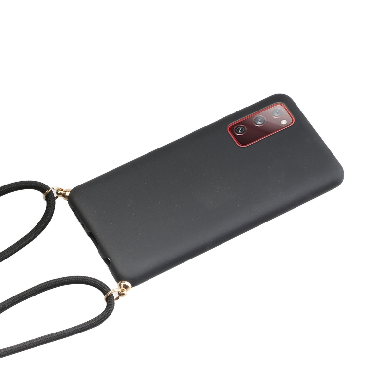 For Samsung Galaxy S20 FE Wheat Straw Material + TPU Protective Case with Lanyard(Black) For Samsung Galaxy S20 FE Wheat Straw Material + TPU Protective Case with Lanyard(Black)