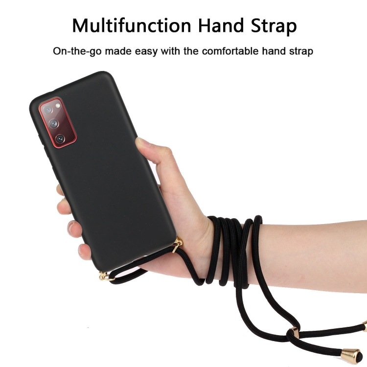 For Samsung Galaxy S20 FE Wheat Straw Material + TPU Protective Case with Lanyard(Black) For Samsung Galaxy S20 FE Wheat Straw Material + TPU Protective Case with Lanyard(Black)