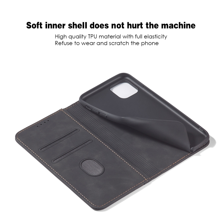 For iPhone 12 Pro Max Skin-feel Calfskin Texture Magnetic Dual-Fold Horizontal Flip Leather Case with Holder & Card Slots & Wallet(Black) For iPhone 12 Pro Max Skin-feel Calfskin Texture Magnetic Dual-Fold Horizontal Flip Leather Case with Holder & Card Slots & Wallet(Black)