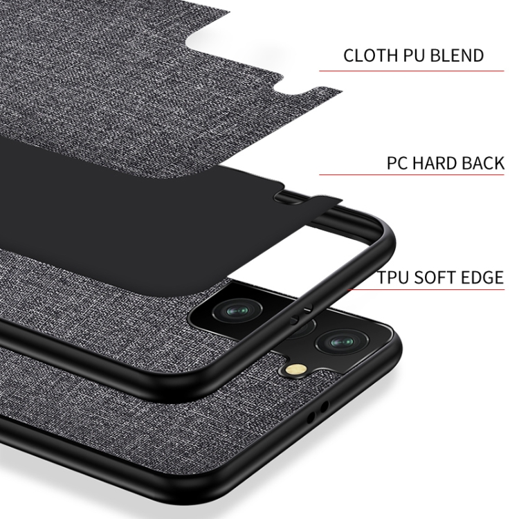 For Samsung Galaxy S21 5G Shockproof Cloth Texture PC + TPU Protective Case(Silver Ash) For Samsung Galaxy S21 5G Shockproof Cloth Texture PC + TPU Protective Case(Silver Ash)
