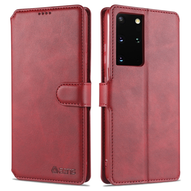 For Samsung Galaxy S21 Ultra 5G AZNS Calf Texture Horizontal Flip Leather Case with Holder & Card Slots & Wallet & Photo Frame(Red) For Samsung Galaxy S21 Ultra 5G AZNS Calf Texture Horizontal Flip Leather Case with Holder & Card Slots & Wallet & Photo Frame(Red)