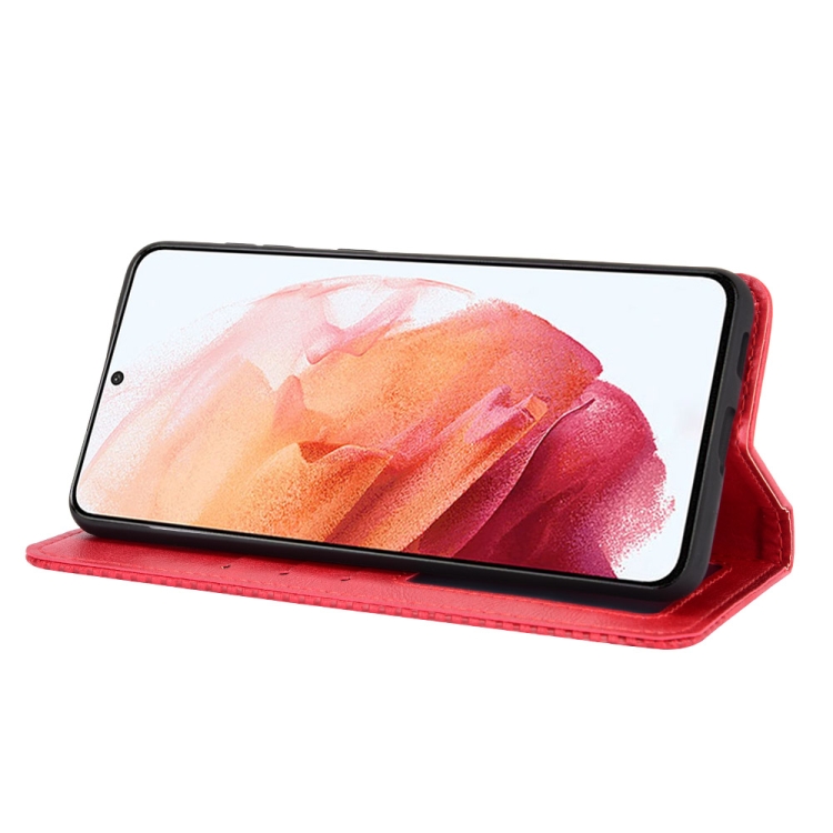 For Samsung Galaxy S21 5G Magnetic Buckle Retro Crazy Horse Texture Horizontal Flip Leather Case with Holder & Card Slots & Photo Frame(Red) For Samsung Galaxy S21 5G Magnetic Buckle Retro Crazy Horse Texture Horizontal Flip Leather Case with Holder & Card Slots & Photo Frame(Red)