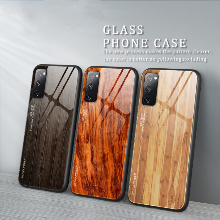 For Samsung Galaxy S20 FE Wood Grain Glass Protective Case(M01) For Samsung Galaxy S20 FE Wood Grain Glass Protective Case(M01)