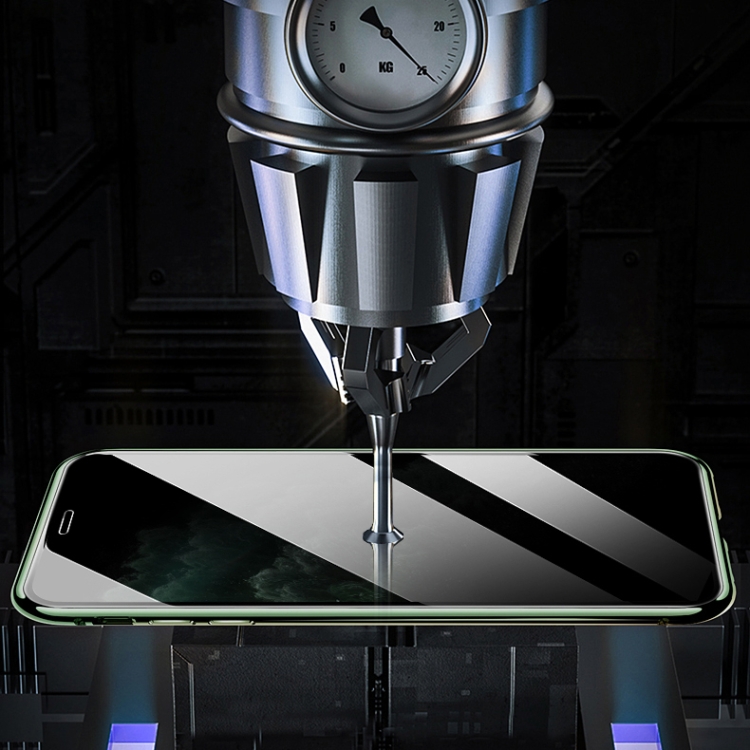 R-JUST Four-corner Shockproof Anti-peeping Magnetic Metal Frame Double-sided Tempered Glass Case For iPhone 11 Pro Max(Silver)