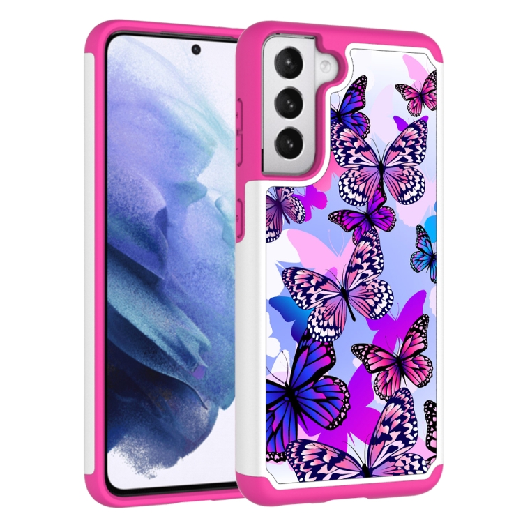 For Samsung Galaxy S21+ 5G Coloured Drawing Pattern PU + TPU Protective Case(Butterfly) For Samsung Galaxy S21+ 5G Coloured Drawing Pattern PU + TPU Protective Case(Butterfly)