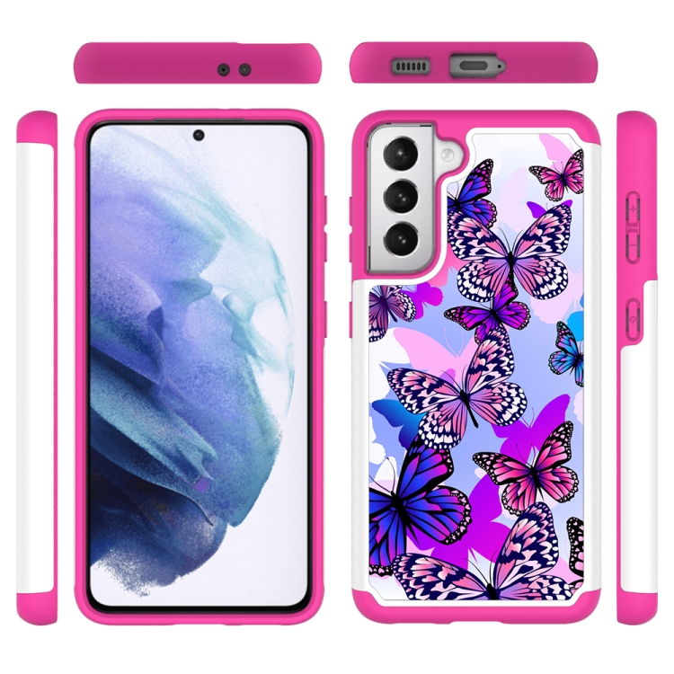 For Samsung Galaxy S21+ 5G Coloured Drawing Pattern PU + TPU Protective Case(Butterfly) For Samsung Galaxy S21+ 5G Coloured Drawing Pattern PU + TPU Protective Case(Butterfly)
