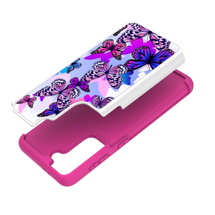 For Samsung Galaxy S21+ 5G Coloured Drawing Pattern PU + TPU Protective Case(Butterfly) For Samsung Galaxy S21+ 5G Coloured Drawing Pattern PU + TPU Protective Case(Butterfly)
