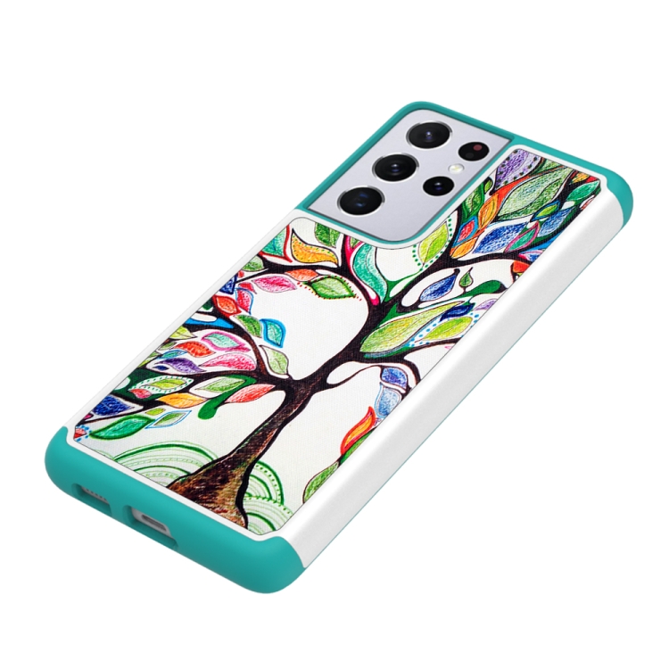 For Samsung Galaxy S21 Ultra 5G Coloured Drawing Pattern PU + TPU Protective Case(Colorful Tree) For Samsung Galaxy S21 Ultra 5G Coloured Drawing Pattern PU + TPU Protective Case(Colorful Tree)