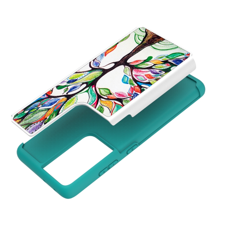 For Samsung Galaxy S21 Ultra 5G Coloured Drawing Pattern PU + TPU Protective Case(Colorful Tree) For Samsung Galaxy S21 Ultra 5G Coloured Drawing Pattern PU + TPU Protective Case(Colorful Tree)